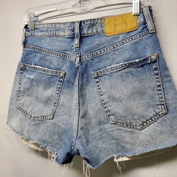 High-rise Destroyed Button Fly Cutoff Jean Shorts - Picture 6 of 8